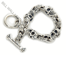 Immortal Cross/Good Luck Skull Bracelet w/Skull T-Bar